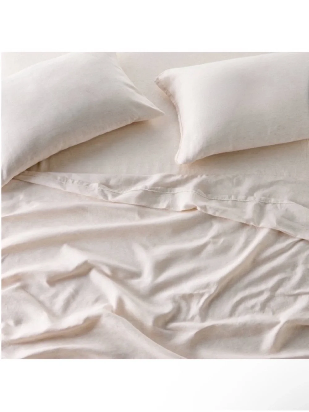 NWT Queen 100% Linen Sheet Set Adobe Clay Micro Stripe - Casaluna